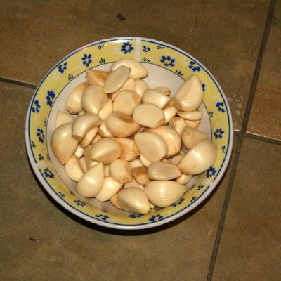 Nulupame cesnako skilteles