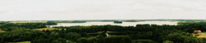 Rubikių ežero panorama iš apžvalgos bokšto